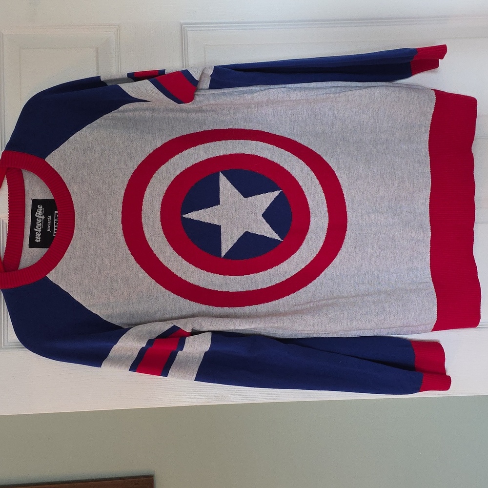 Marvel Comics Captain America Shield Knit Sweater Unisex Officially-licensed   L